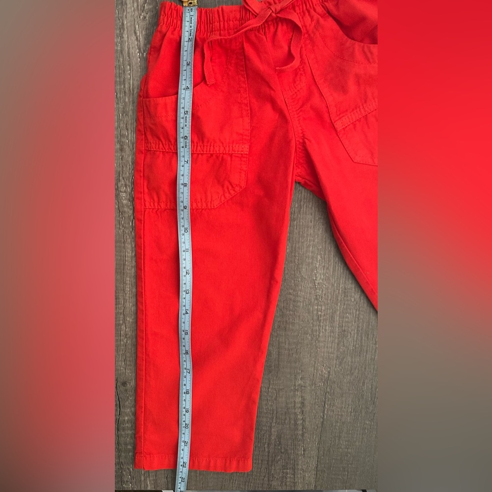 Kids Red Drawstring Utility Pants - Picture 5 of 7